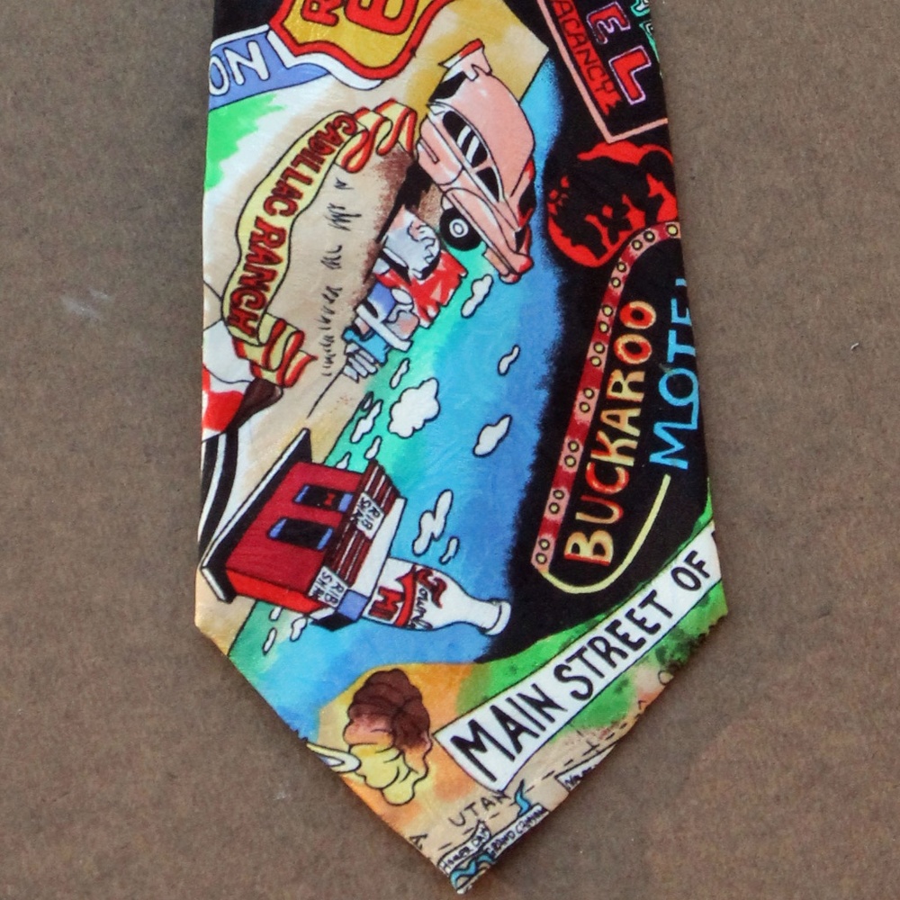 Vintage Nicole Miller Tie Homage to Route 66